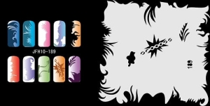 Šablona na nehty (airbrush nail art) Fengda JFH10-189