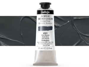 Barva Vallejo Acrylic Artist Color 16321 Dark Grey (60ml)