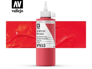 Barva Vallejo Acrylic Studio 22933 Fluorescent Flame Red (200ml)