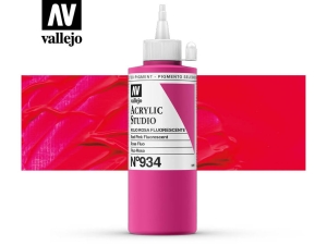 Barva Vallejo Acrylic Studio 22934 Fluorescent Red Pink (200ml)