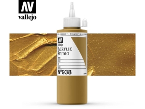 Barva Vallejo Acrylic Studio 22938 Metallic Gold (200ml)