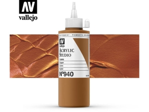 Barva Vallejo Acrylic Studio 22940 Metallic Copper (200ml)