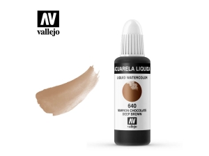 Barva Vallejo Liquid Watercolor 33640 Deep Brown (32ml)