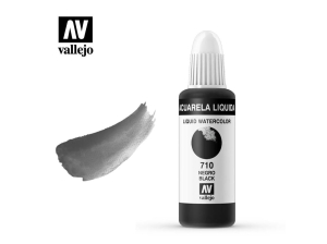 Barva Vallejo Liquid Watercolor 33710 Black (32ml)