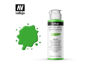 Barva Vallejo Acrylic Fluid Color 68623 Fluorescent Green (100ml)