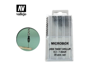 Vallejo T01001 Sada 20ti mikro vrtáčků 0.3-1.6mm