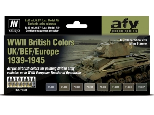 Vallejo Model Air AFV Set 71614 WWII British Colors UK/BEF/Europe 1939-1945 (8)