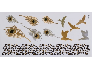 Gold Silver Black | Metallic Jewelry Tattoo SADA OBTISKŮ W-107 (21x11cm)