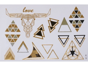 Gold Silver Black | Metallic Jewelry Tattoo SADA OBTISKŮ W-110 (21x15cm)