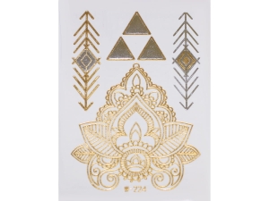 Gold Silver | Metallic Jewelry Tattoo SADA OBTISKŮ W-224 (8x10cm)