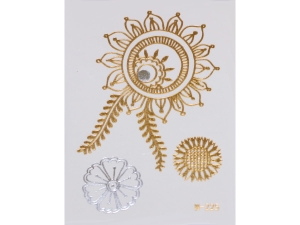 Gold Silver | Metallic Jewelry Tattoo SADA OBTISKŮ W-225 (8x10cm)