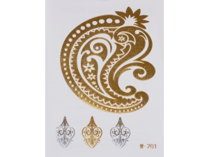 Gold Silver | Metallic Jewelry Tattoo SADA OBTISKŮ W-201 (8x10cm)