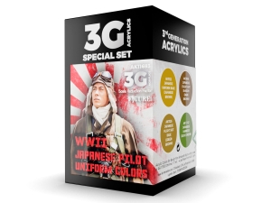 AK Acrylics 3Gen AIRCRAFT SET AK11693 WWII JAPAN UNIFORM COLORS AIR 3G (4x17ml)