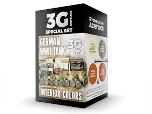 AK Acrylics 3Gen AVF SET AK11688 WWII GERMAN TANK INTERIOR COLORS (4x17ml)