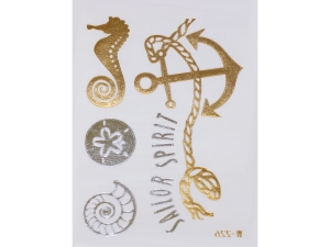 Gold Silver | Metallic Jewelry Tattoo SADA OBTISKŮ W-226 (8x10cm)