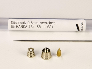 Harder & Steenbeck 218863 (Přestavná sada) Nozzle set 0.3mm, poniklovaná pro HANSA 481, 581, 681