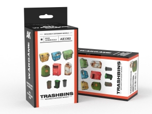 AK RESIN MODEL AK1362 TRASHBINS (30-35MM)