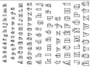 Airbrush šablona MALÁ PÍSMENA D002