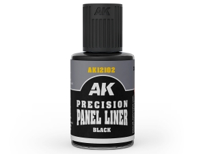 AK Weathering AK12102 PRECISION PANEL LINER - BLACK (30ml) (old PANELINER AK12020)