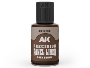 AK Weathering AK12104 PRECISION PANEL LINER - DARK BROWN (30ml) (old PANELINER AK12022)