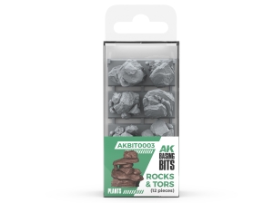 AK RESIN AKBIT0003 ROCKS & TORS - BASING BITS (12pcs)