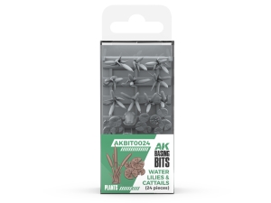 AK RESIN AKBIT0024 WATER LILIES & CATTAILS  (24pcs)