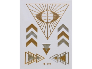 Gold Silver | Metallic Jewelry Tattoo SADA OBTISKŮ W-194 (8x10cm)