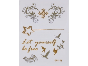 Gold Silver | Metallic Jewelry Tattoo SADA OBTISKŮ W-199 (8x10cm)