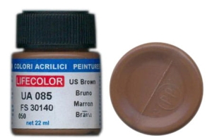 Barva LifeColor UA085 mimetic US brown (22ml)