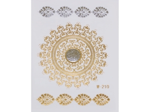Gold Silver | Metallic Jewelry Tattoo SADA OBTISKŮ W-210 (8x10cm)