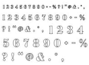 Airbrush šablona ČÍSLA D001