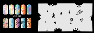 Šablona na nehty (airbrush nail art) Fengda JFH07-123