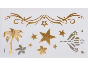 Gold Silver | Metallic Jewelry Tattoo SADA OBTISKŮ X-009 (15x9cm)