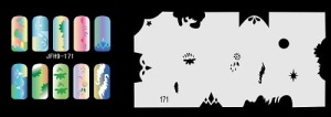 Šablona na nehty (airbrush nail art) Fengda JFH09-171