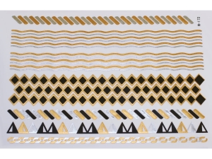 Gold Silver Black | Metallic Jewelry Tattoo SADA OBTISKŮ W-172 (21x15cm)