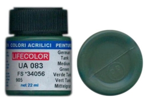 Barva LifeColor UA083 mimetic medium german tank green (22ml)