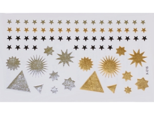 Gold Silver Black | Metallic Jewelry Tattoo SADA OBTISKŮ X-016 (15x9cm)