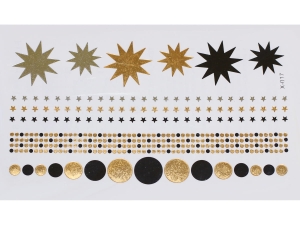 Gold Silver Black | Metallic Jewelry Tattoo SADA OBTISKŮ X-017 (15x9cm)