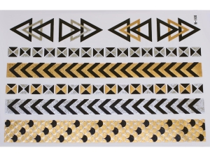 Gold Silver Black | Metallic Jewelry Tattoo SADA OBTISKŮ W-166 (21x15cm)
