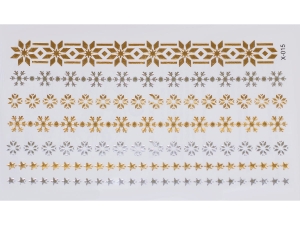Gold Silver | Metallic Jewelry Tattoo SADA OBTISKŮ X-015 (15x9cm)