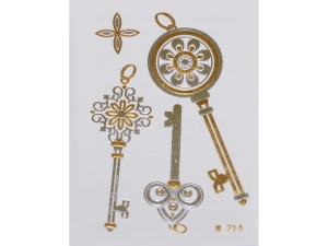 Gold Silver | Metallic Jewelry Tattoo SADA OBTISKŮ W-214 (8x10cm)