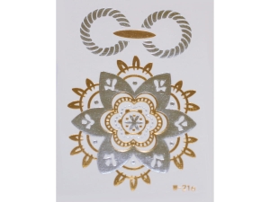 Gold Silver | Metallic Jewelry Tattoo SADA OBTISKŮ W-216 (8x10cm)