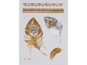 Gold Silver | Metallic Jewelry Tattoo SADA OBTISKŮ W-202 (8x10cm)