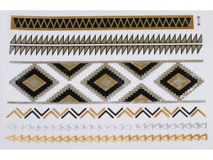 Gold Silver Black | Metallic Jewelry Tattoo SADA OBTISKŮ W-118 (21x15cm)