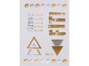 Gold Silver | Metallic Jewelry Tattoo SADA OBTISKŮ W-209 (8x10cm)