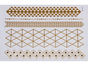Gold Black | Metallic Jewelry Tattoo SADA OBTISKŮ W-111 (21x15cm)