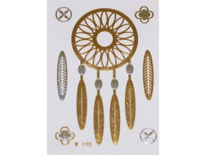 Gold Silver | Metallic Jewelry Tattoo SADA OBTISKŮ W-198 (8x10cm)