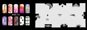 Šablona na nehty (airbrush nail art) Fengda JFH06-113