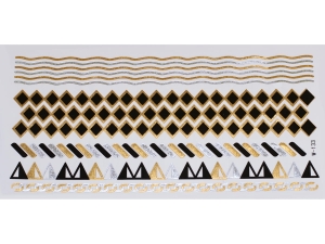 Gold Silver Black | Metallic Jewelry Tattoo SADA OBTISKŮ W-133 (21x11cm)