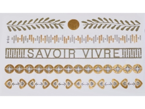 Gold Silver | Metallic Jewelry Tattoo SADA OBTISKŮ X-011 (15x9cm)